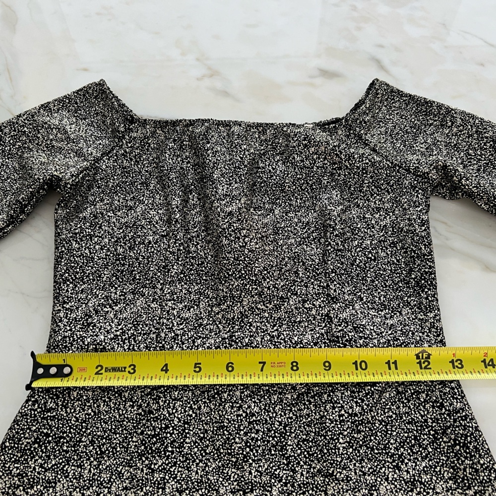 GB BLACK METALLIC STRETCH MINI SEXY DRESS SIZE XS NWTS! - Picture 12 of 17